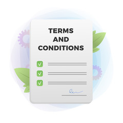 Terms and Conditions, also known as terms of use, vector icon. Legal agreements between a service provider and a person who wants to use that service isolated on white background
