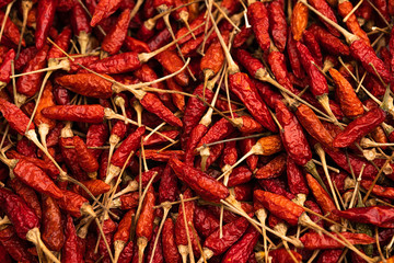 Red peppers in a Red chilli background