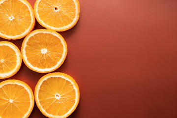 a piece of juicy orange copy space, texture, closeup