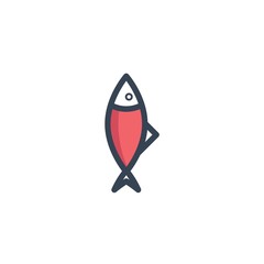 fish icon vector illustration for website and graphic design