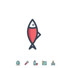 fish icon vector illustration for website and graphic design