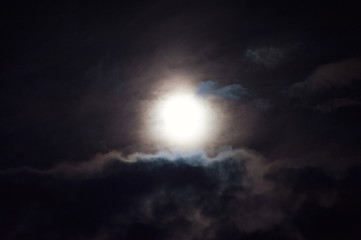 Fototapeta na wymiar A full moon in the cloud. Supermoon