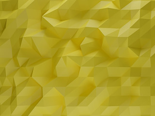 3D render yellow abstract background Geometric Polygon Wall