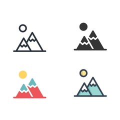 mountain icon vector illustration for website and graphic design