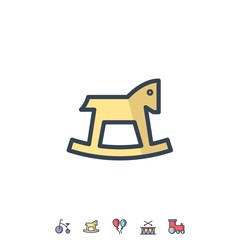rocking horse icon vector illustration for website and graphic design