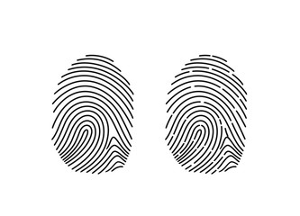 Fingerprint logo. Isolated fingerprint on white background