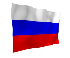 Waving flag of the Russian Federation. The National. State symbol of the Russia. 3D illustration