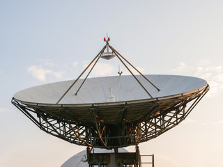 Satellite dish for transmitting television signals