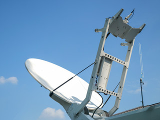 Satellite dish on a mobile car
