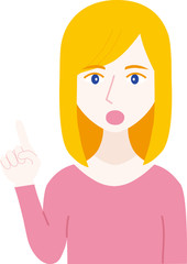 指差しをする女性