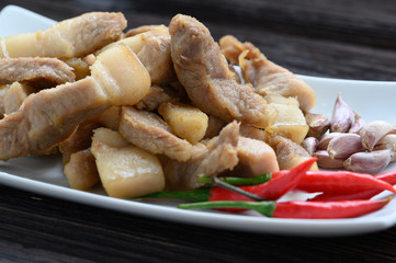 Stir Fried Pork with Salt garlic and pepper