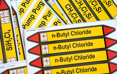 Safety sticker for pipe marking