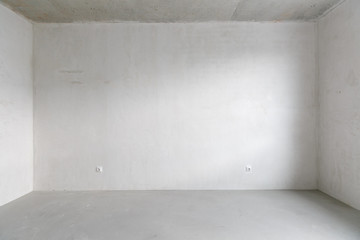 interior of the apartment without decoration in gray colors