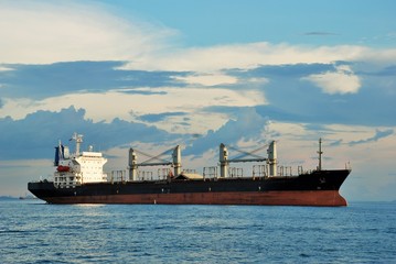 Container ship in gulf of Thailand