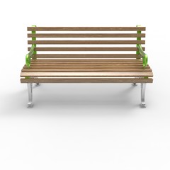 3d image of aluminum bench White night 2
