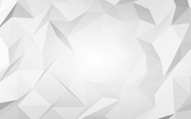 White abstract background. Lowpoly backdrop. Crumpled paper. 3D illustration