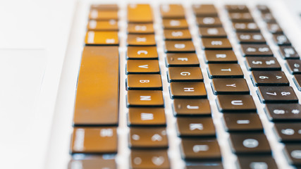 laptop keyboard closeup