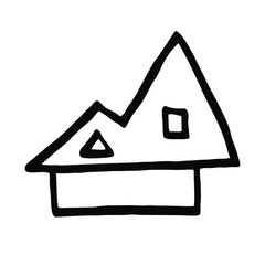 Cute and abstract hand drawn house in minimalism style. Relax, separate housing.Sketch element for graphic design, logo, icon and illustrations.
Stock vector illustration. Isolated on white background