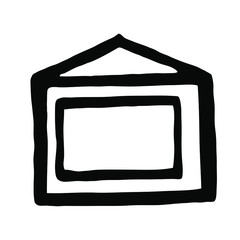 Cute and simple hand drawn house in minimalism style. Relax, separate housing.
Sketch element for graphic design, logo, icon and illustrations.
Stock vector illustration. Isolated on white background