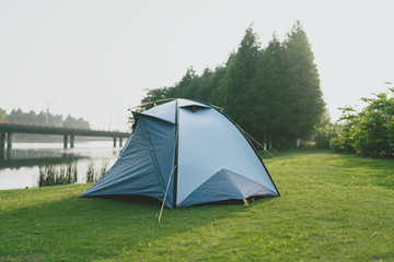 tent in city park