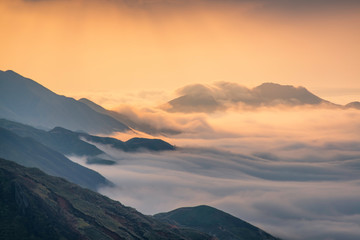 Ta Xua is a famous mountain range in northern Vietnam. All year round, the mountain rises above the clouds creating cloud inversions.