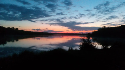 sunset over the river