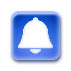 Blue rounded square button - Bell