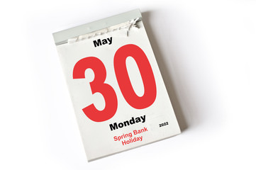 30. May 2022 Spring Bank Holiday