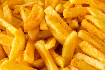 French fried potatoes background