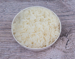 Plain Rice in Bowl Thai Style 