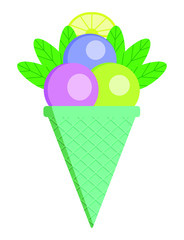 Ice cream on white background. Vector illustration.