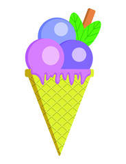 Ice cream on white background. Vector illustration.
