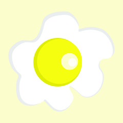 Sunny side up egg. Fried egg. Vector illustration.
