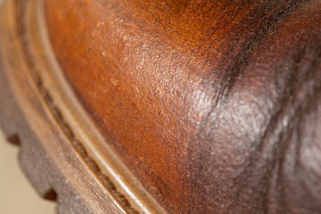 Close up of a leather boot