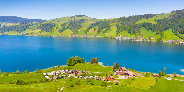 Agerisee is a 7.2 km lake in the  canton  Zug, which was created by a glacier and in the Swiss Alps at 724 m above sea level. M. lies. Switzerland
