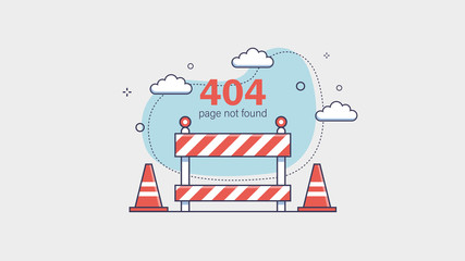 Error 404 page not found illustration - obrazy, fototapety, plakaty