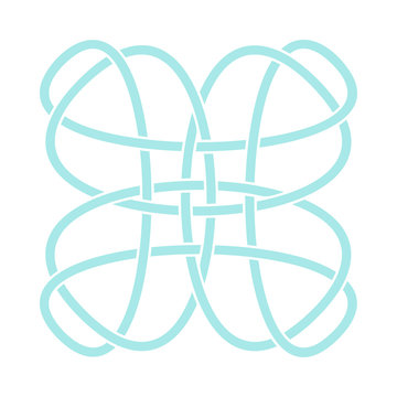 Irish celtic shamrock knot in circle. Symbol of Ireland. Traditional medieval frame pattern illustration. Scandinavian or Celtic ornament. Isolated vector pictogram. Simple vector illustration.