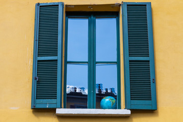 window with shutters