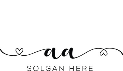 initial aa signature romantic logo