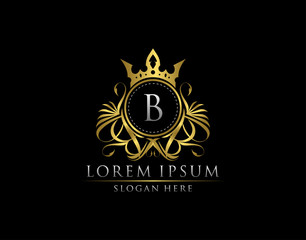 Premium Royal King B Letter Crest Gold Logo template