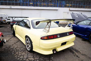 Fototapeta na wymiar JDM-Japanese Sports car for drift, modern Japan, tuning of Japanese cars Ebisu