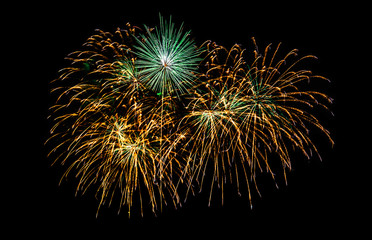 Fireworks on black background