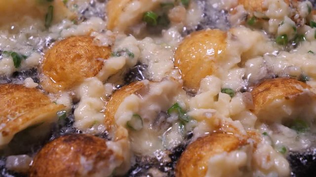 Close up of Japanese street food Takoyaki