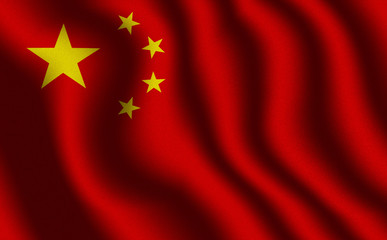 Image of the waving flag China (3D rendering)