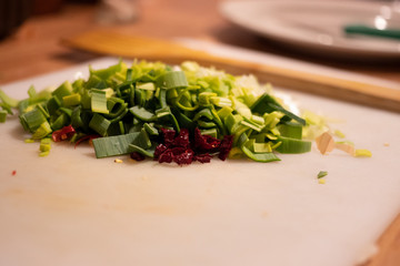 Chopped Leek ready for cook a delicious food