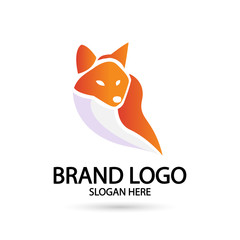 Obraz premium Creative fox Animal Modern Simple Design Concept logo set. Vector Illustration