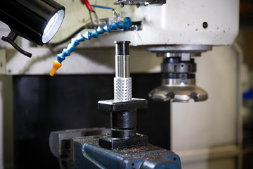 Clouse up linear bearing and CNC mahcine in machine shop