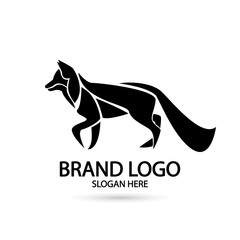 Creative fox Animal Modern Simple Silhouette Design Concept logo set. Vector Illustration