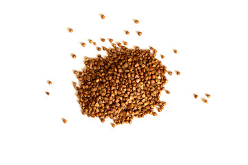 Buckwheat heap isolated on a white background