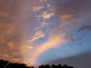 A colorful sky near beach 